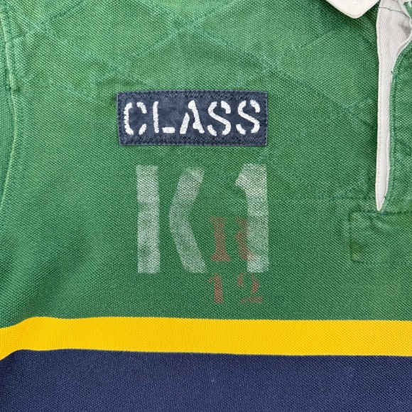 Vintage Polo Ralph Lauren  Custom Fit Rugby Shirt K1 Flag Patch Stripe Mens  XXL - Picture 11 of 15